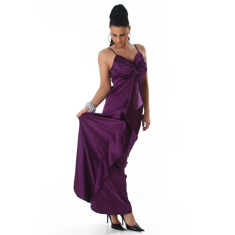 Glamouröses Gala Abendkleid Aus Edlem Satin Lila 4 Glamouröses Gala Abendkleid Aus Edlem Satin Lila – Bild 2