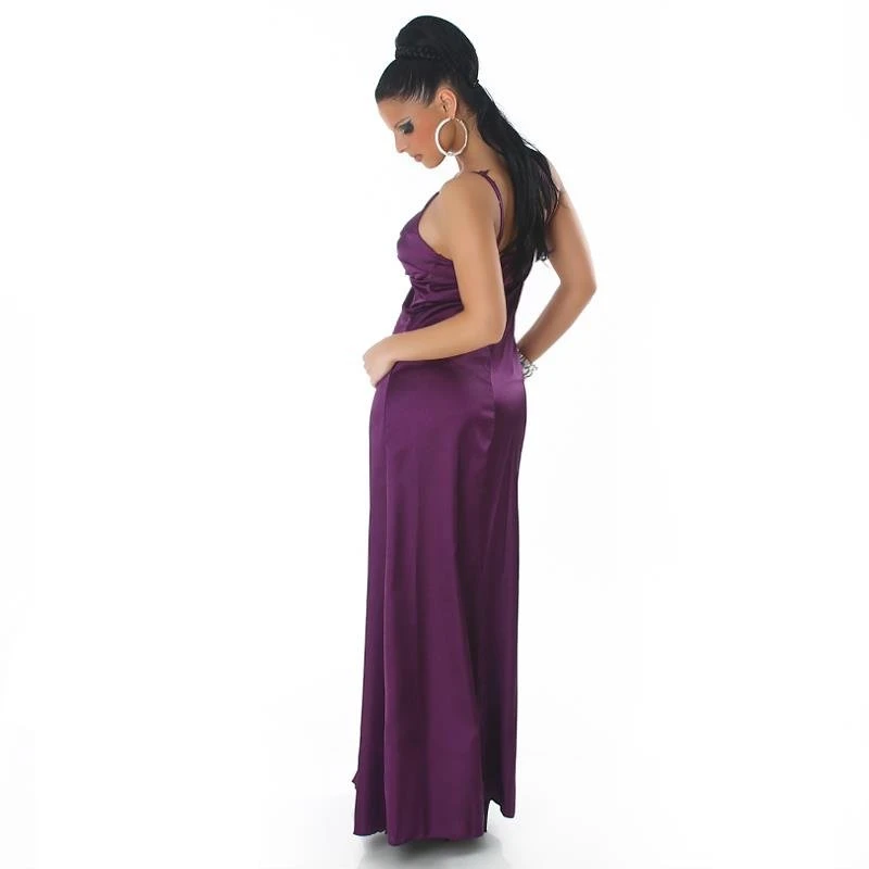 Glamouröses Gala Abendkleid Aus Edlem Satin Lila 5 Glamouröses Gala Abendkleid Aus Edlem Satin Lila – Bild 3