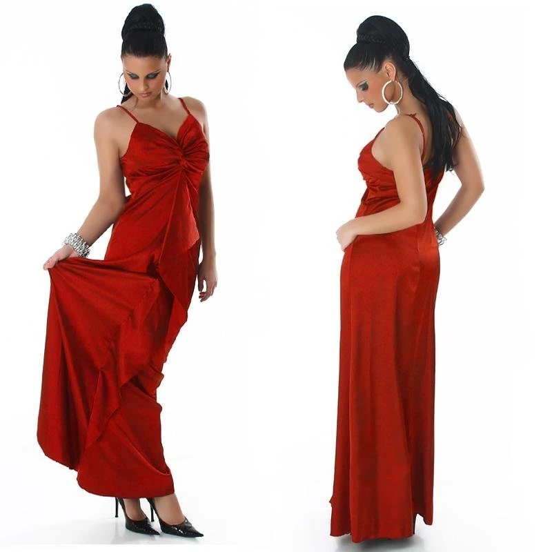 Glamouröses Gala Abendkleid Aus Edlem Satin Rot 3 Glamouröses Gala Abendkleid Aus Edlem Satin Rot