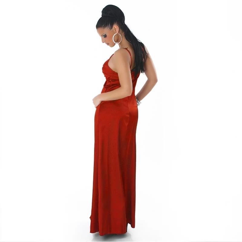 Glamouröses Gala Abendkleid Aus Edlem Satin Rot 5 Glamouröses Gala Abendkleid Aus Edlem Satin Rot – Bild 3