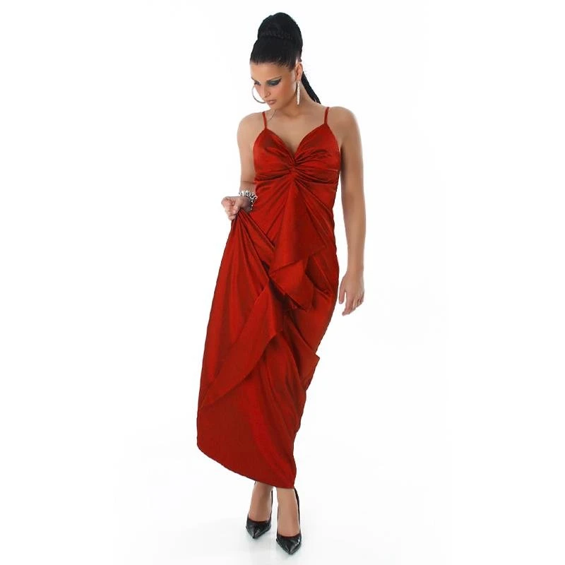 Glamouröses Gala Abendkleid Aus Edlem Satin Rot 7 Glamouröses Gala Abendkleid Aus Edlem Satin Rot – Bild 5