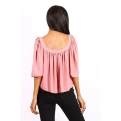 Halbtransparentes Damen Chiffon Shirt Halbarm Altrosa -Look Motto Verkäufe halbtransparentes damen chiffon shirt halbarm altrosa4