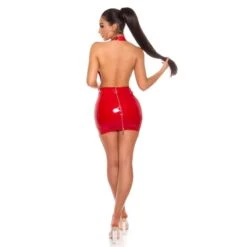 Kurzes Vinyl Bodycon Minikleid In Latex-Look Clubwear Rot -Look Motto Verkäufe kurzes vinyl bodycon minikleid in latex look clubwear rot8