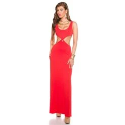 Langes Goddess-Look Maxi-Abendkleid Mit Cut-Outs Rot -Look Motto Verkäufe langes goddess look maxi abendkleid mit cut outs rot3