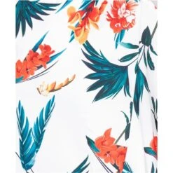 Langes Off Shoulder Maxikleid Mit Palmen Und Volants Weiß -Look Motto Verkäufe langes off shoulder maxikleid mit palmen und volants weiss8