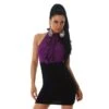 Neckholder Sommerkleid Kurz Mit Rüschen Lila/Schwarz -Look Motto Verkäufe neckholder sommerkleid kurz mit rueschen lila schwarz