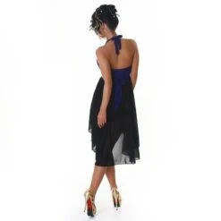 Sexy Abendkleid Mit Chiffon Schleier Und Pailletten Blau/Schwarz -Look Motto Verkäufe sexy abendkleid mit chiffon schleier und pailletten blau schwarz2