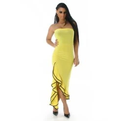 Sexy Bandeau Latino-Kleid Tanzkleid Salsa Gelb/Schwarz -Look Motto Verkäufe sexy bandeau latino kleid tanzkleid salsa gelb schwarz4