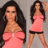 Sexy Bandeau-Top Mit Pailletten Strass-Steinchen Coral -Look Motto Verkäufe sexy bandeau top mit pailletten strass steinchen coral