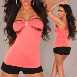 Sexy Bandeau-Top Mit Pailletten Strass-Steinchen Coral 6 Sexy Bandeau-Top Mit Pailletten Strass-Steinchen Coral -Look Motto Verkäufe sexy bandeau top mit pailletten strass steinchen coral2