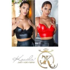 Sexy Bauchfreies Damen Träger Bustier-Top In Wetlook Rot -Look Motto Verkäufe sexy bauchfreies damen traeger bustier top in wetlook rot8