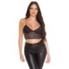 Sexy Bauchfreies Damen Träger Crop Top Aus Spitze Schwarz -Look Motto Verkäufe sexy bauchfreies damen traeger crop top aus spitze schwarz