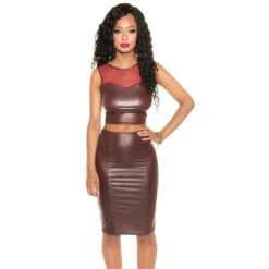 Sexy Bauchfreies Wetlook Top Mit Netzstoff Clubwear Bordeaux -Look Motto Verkäufe sexy bauchfreies wetlook top mit netzstoff clubwear bordeaux5