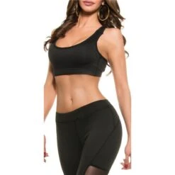 Sexy Crop Sport Top Bauchfrei Sportswear Schwarz -Look Motto Verkäufe sexy crop sport top bauchfrei sportswear schwarz6