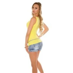 Sexy Damen Feinripp Tanktop Mit Knopfleiste Vorne Gelb 10 Sexy Damen Feinripp Tanktop Mit Knopfleiste Vorne Gelb -Look Motto Verkäufe sexy damen feinripp tanktop mit knopfleiste vorne gelb4