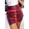 Sexy Damen Minirock Aus Kunstleder Mit Gürtel Bordeaux -Look Motto Verkäufe sexy damen minirock aus kunstleder mit guertel bordeaux