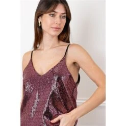 Sexy Damen Party Pailletten-Trägertop Pink 8 Sexy Damen Party Pailletten-Trägertop Pink -Look Motto Verkäufe sexy damen party pailletten traegertop pink3