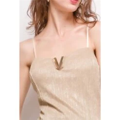 Sexy Damen Party Trägertop Mit Glitzer-Effekt Gold