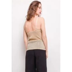 Sexy Damen Party Trägertop Mit Glitzer-Effekt Gold -Look Motto Verkäufe sexy damen party traegertop mit glitzer effekt gold3