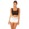 Sexy Damen Sommer Basic Crop Tanktop Schwarz -Look Motto Verkäufe sexy damen sommer basic crop tanktop schwarz