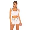 Sexy Damen Sommer Basic Crop Tanktop Weiß -Look Motto Verkäufe sexy damen sommer basic crop tanktop weiss