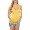 Sexy Damen Tanktop Mit "VIP" Gold-Print Gelb -Look Motto Verkäufe sexy damen tanktop mit vip gold print gelb