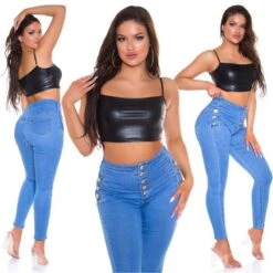 Sexy Damen Träger Crop Top In Leder-Look Clubwear Schwarz -Look Motto Verkäufe sexy damen traeger crop top in leder look clubwear schwarz6