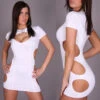 Sexy Gogo Minikleid Mit Schnalle Clubwear Weiß -Look Motto Verkäufe sexy gogo minikleid mit schnalle clubwear weiss
