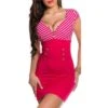 Sexy Kurzarm Minikleid In Marine-Look Gestreift Pink -Look Motto Verkäufe sexy kurzarm minikleid in marine look gestreift pink