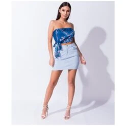 Sexy Kurzer Damen Minirock Aus Cord Hellblau -Look Motto Verkäufe sexy kurzer damen minirock aus cord hellblau3