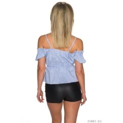 Sexy Latina-Style Träger-Top In Carmen-Look Mit Streifen Blau 7 Sexy Latina-Style Träger-Top In Carmen-Look Mit Streifen Blau -Look Motto Verkäufe sexy latina style traeger top in carmen look mit streifen blau3