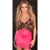 Sexy Minikleid Gogo Clubwear Leopard-Optik Braun/Pink -Look Motto Verkäufe sexy minikleid gogo clubwear leopard optik braun pink