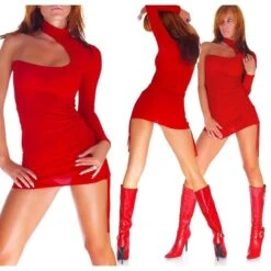 Sexy One-Shoulder Minikleid Rot 6 Sexy One-Shoulder Minikleid Rot -Look Motto Verkäufe sexy one shoulder minikleid rot2