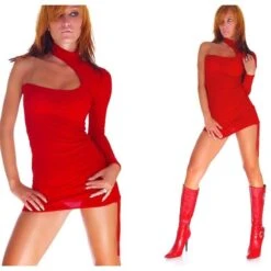 Sexy One-Shoulder Minikleid Rot 7 Sexy One-Shoulder Minikleid Rot -Look Motto Verkäufe sexy one shoulder minikleid rot3