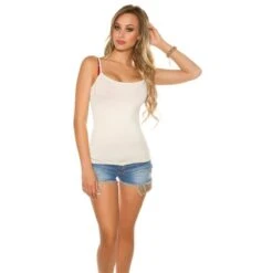 Look Motto Verkäufe -Look Motto Verkäufe sexy spaghettitraeger top beige2