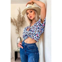 Sommer Damen-Bluse Mit Animalprint Leopard Hellblau 12 Sommer Damen-Bluse Mit Animalprint Leopard Hellblau -Look Motto Verkäufe sommer damen bluse mit animalprint leopard hellblau3