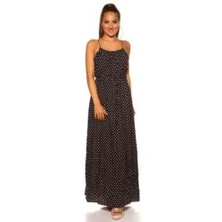 Sommerliches Träger-Maxikleid Mit Polka Dots Schwarz 10 Sommerliches Träger-Maxikleid Mit Polka Dots Schwarz -Look Motto Verkäufe sommerliches traeger maxikleid mit polka dots schwarz3