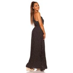 Sommerliches Träger-Maxikleid Mit Polka Dots Schwarz 12 Sommerliches Träger-Maxikleid Mit Polka Dots Schwarz -Look Motto Verkäufe sommerliches traeger maxikleid mit polka dots schwarz5