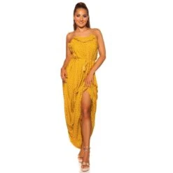 Sommerliches Träger-Maxikleid Mit Polka Dots Senf 12 Sommerliches Träger-Maxikleid Mit Polka Dots Senf -Look Motto Verkäufe sommerliches traeger maxikleid mit polka dots senf5