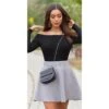 Trendiger Damen Highwaist Herbst-Rock In A-Linie Grau -Look Motto Verkäufe trendiger damen highwaist herbst rock in a linie grau