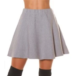 Trendiger Damen Highwaist Herbst-Rock In A-Linie Grau -Look Motto Verkäufe trendiger damen highwaist herbst rock in a linie grau5