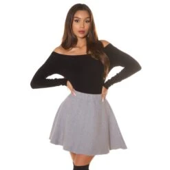 Trendiger Damen Highwaist Herbst-Rock In A-Linie Grau -Look Motto Verkäufe trendiger damen highwaist herbst rock in a linie grau6